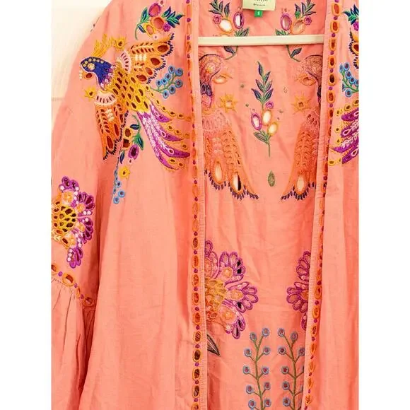 Farm Rio Richelieu Frilled Parrot Kimono Small - Picture 4 of 6